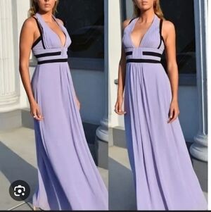 BCBGMaxAzria Lavender and Black Maxi Dress